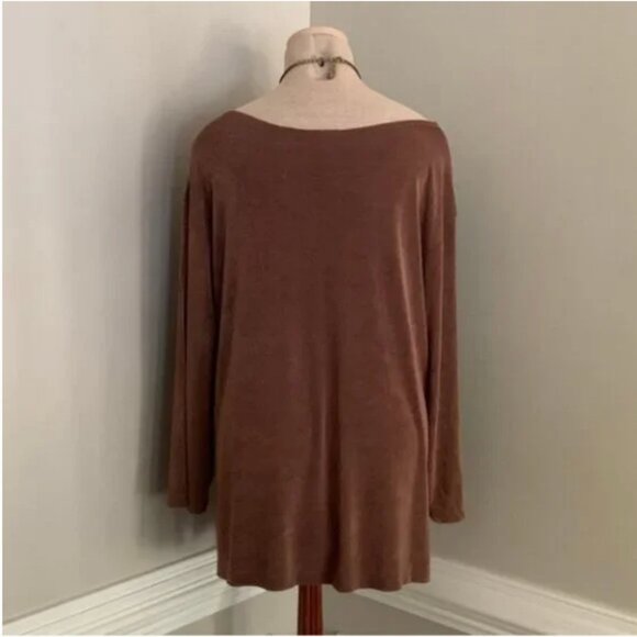 Soft Surroundings Long Sleeve Brown Pull Over Top Size XL - Picture 2 of 7